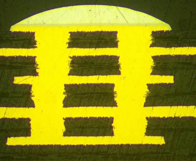 Macro cross-section view of precision copper-filled PCB vias showing consistent fill uniformity and via geometry across multiple columns, supporting IPC Class 3 reliability requirements.